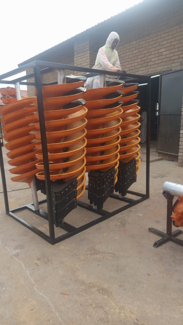HX spirals being worked on in the workshop